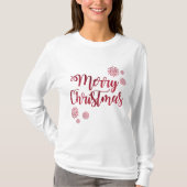 Feestelijke lange mouw vrolijk kerstfeest T-shirt (Voorkant)