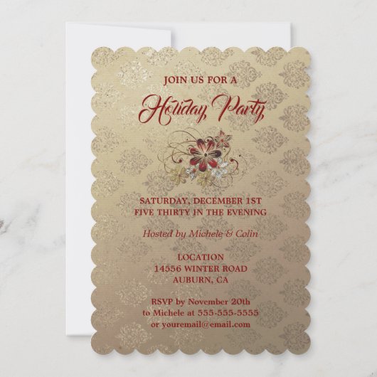 Feestelijke Laurel Holiday Party uitnodiging (Achterkant)