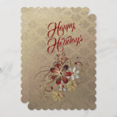 Feestelijke Laurel Holiday Party uitnodiging (Voorkant / Achterkant)