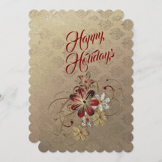 Feestelijke Laurel Holiday Party uitnodiging (Voorkant / Achterkant)