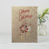 Feestelijke Laurel Holiday Party uitnodiging (Staand voorkant)