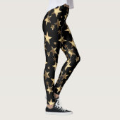 Feestelijke Leggings Zwart Goud Kerststerren (Rechts)