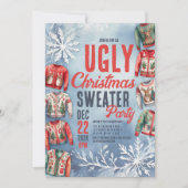 Feestelijke Lelijke Kerst Sweater Party Kaart (Voorkant)