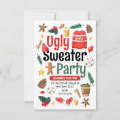 Feestelijke Lelijke Sweater Party Waterverf Kaart (Voorkant)