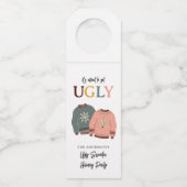 Feestelijke Lelijke Sweater Vakantie Feest Kerstmi Flessenhanger (Voorkant)