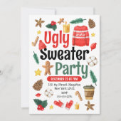 Feestelijke lelijke trui feest waterverf kaart (Voorkant)