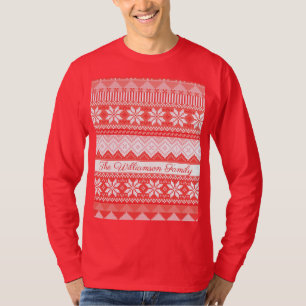 Feestelijke Lelijke Trui Kerst Patroon Familienaam T-shirt