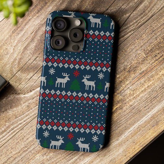 Feestelijke lelijke trui Kerstmis Faux gebreid pat Case-Mate iPhone Case