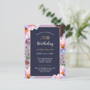 Feestelijke Lente Bloem voor 70ste Verjaardag Briefkaart