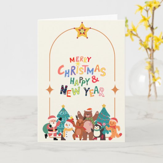 Feestelijke Leuke Kerst Kaart (Gele Bloem)