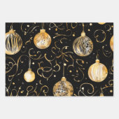 Feestelijke leuke kerstballen inpakpapier vel (Voorkant 3)