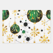 Feestelijke leuke kerstballen inpakpapier vel (Voorkant)