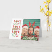 Feestelijke Leuke Schattigee Familie Kerstfoto Kaart (Gele Bloem)