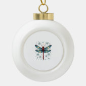 Feestelijke libel gloed keramische bal ornament (Voorkant)