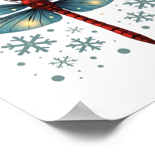 Feestelijke libel gloed poster (Hoek)