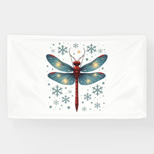 Feestelijke libel gloed spandoek (Horizontaal)