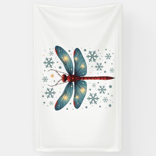 Feestelijke libel gloed spandoek (Verticaal)