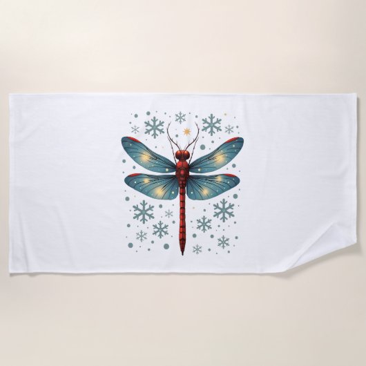 Feestelijke libel gloed strandlaken (Voorkant)