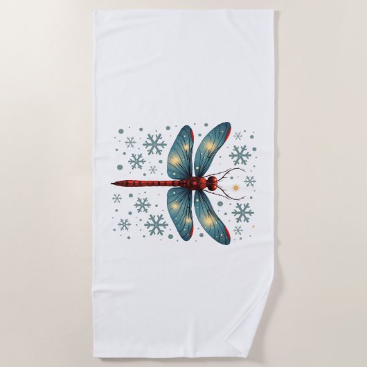 Feestelijke libel gloed strandlaken (Voorkant)