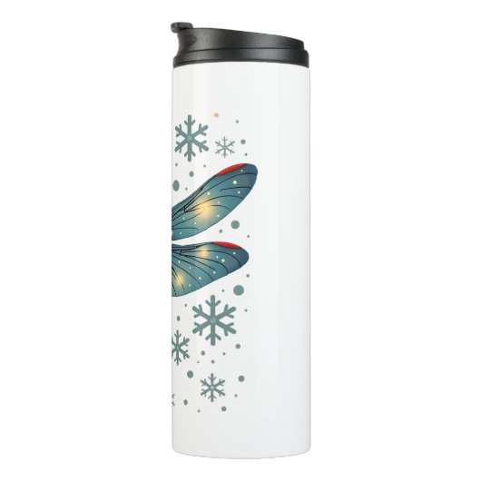 Feestelijke libel gloed thermosbeker (Geroteerd rechts)