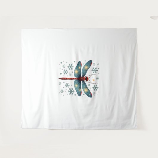 Feestelijke libel gloed wandkleed (Voorkant (horizontaal))