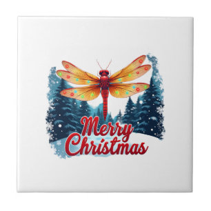 Feestelijke Libellen Lichtjes Tegeltje