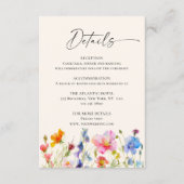 Feestelijke lichte Waterverf Bloemen Details Informatiekaartje (Voorkant)