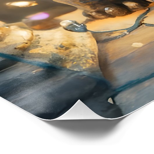 Feestelijke Lichten Chibi Gargoyle Dragon Perfect Poster (Hoek)