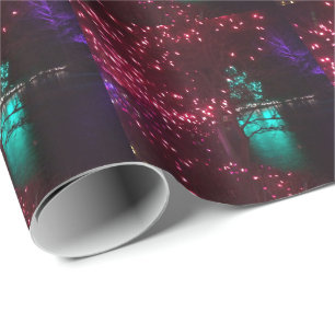 Feestelijke lichten en mooie bomen cadeaupapier