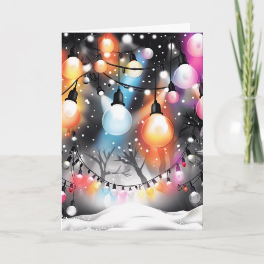 Feestelijke Lichten Feestdagen Kaart (Voorkant)