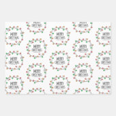 Feestelijke Lichten Rood Poinsettia Bloemenpatroon Inpakpapier Vel (Voorkant)