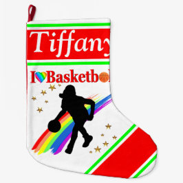 FEESTELIJKE LIEFDE BASKETBAL CUSTOM KERST STOCKING GROTE KERSTSOK