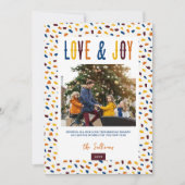 Feestelijke Liefde en Vreugde 4 Foto Feestdagenkaart (Voorkant)