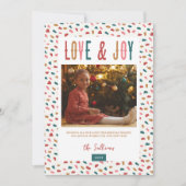 Feestelijke Liefde en Vreugde 4 Foto Feestdagenkaart (Voorkant)