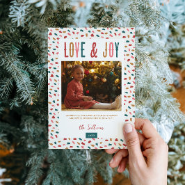 Feestelijke Liefde en Vreugde 4 Foto Feestdagenkaart