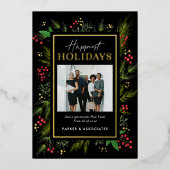 Feestelijke Lijst FOLIE Zakelijke vakantie fotokaa Folie Feestdagenkaart (Voorkant)