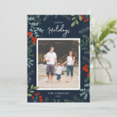 Feestelijke Lijst vakantie fotokaart Feestdagenkaart (Staand voorkant)