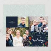 Feestelijke Lijst Vakantie Multi Photo Card Feestdagenkaart (Voorkant / Achterkant)