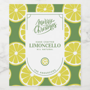 Feestelijke Limoncello Kerstmis Wijn Etiket