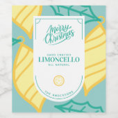 Feestelijke Limoncello Kerstwijn Label Wijn Etiket (Enkel label)
