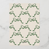 Feestelijke linten & bogen Groen Echt Goud Ovaal F Folie Feestdagenkaart (Achterkant)