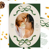 Feestelijke linten & bogen Groen Echt Goud Ovaal F Folie Feestdagenkaart