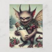 Feestelijke Little Christmas Dark Fantasy Critter Briefkaart (Voorkant)