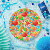 Feestelijke Lollipops Snoep Moderne Kerst Feestdag Papieren Bordje (Feest)