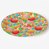 Feestelijke Lollipops Snoep Moderne Kerst Feestdag Papieren Bordje (Gekanteld)