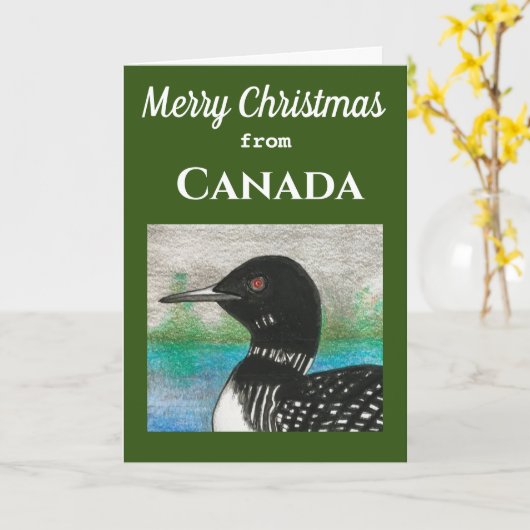 Feestelijke Loon Vrolijk Kerstfeest uit Canada Kaart (Gele Bloem)