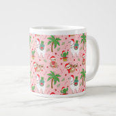 Feestelijke luiaards en lama's vakantiepatroon grote koffiekop (Voorkant rechts)