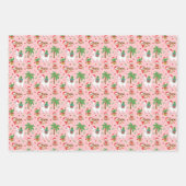 Feestelijke luiaards en lama's vakantiepatroon inpakpapier vel (Voorkant 3)