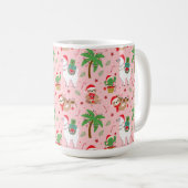 Feestelijke luiaards en lama's vakantiepatroon koffiemok (Voorkant rechts)