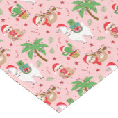 Feestelijke luiaards en lama's vakantiepatroon korte tafelloper (Hoek)